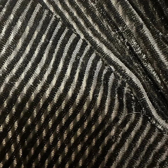 Velvet Striped burnout sheer black Michelle blouse top by line & dot size M - Picture 14 of 15